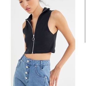 Urban Renewal Remade Sleeveless O-Ring Polo Cropped Tank Top Sz S